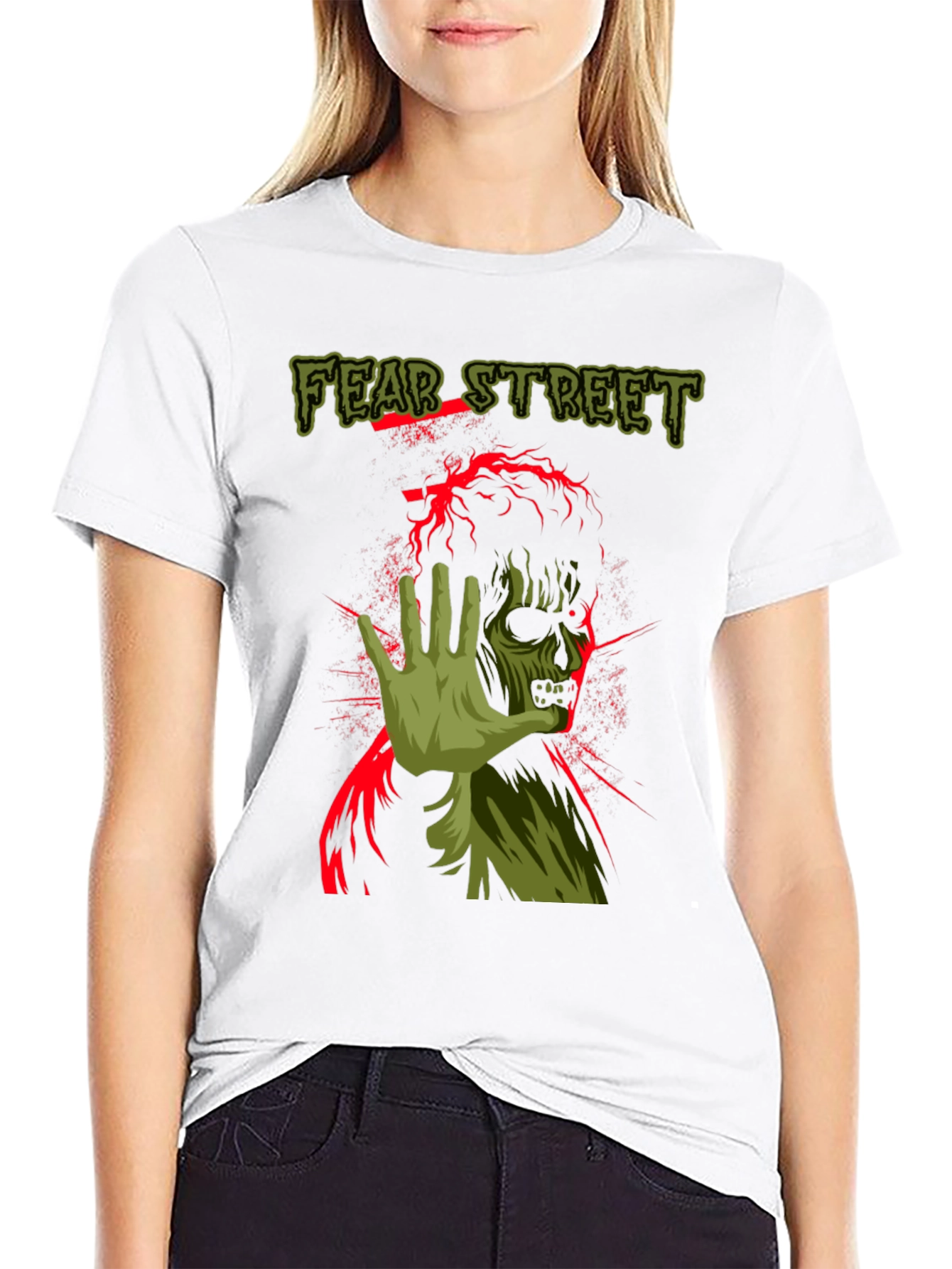 Fear Street Zombie Graphic Print Black T-Shirt