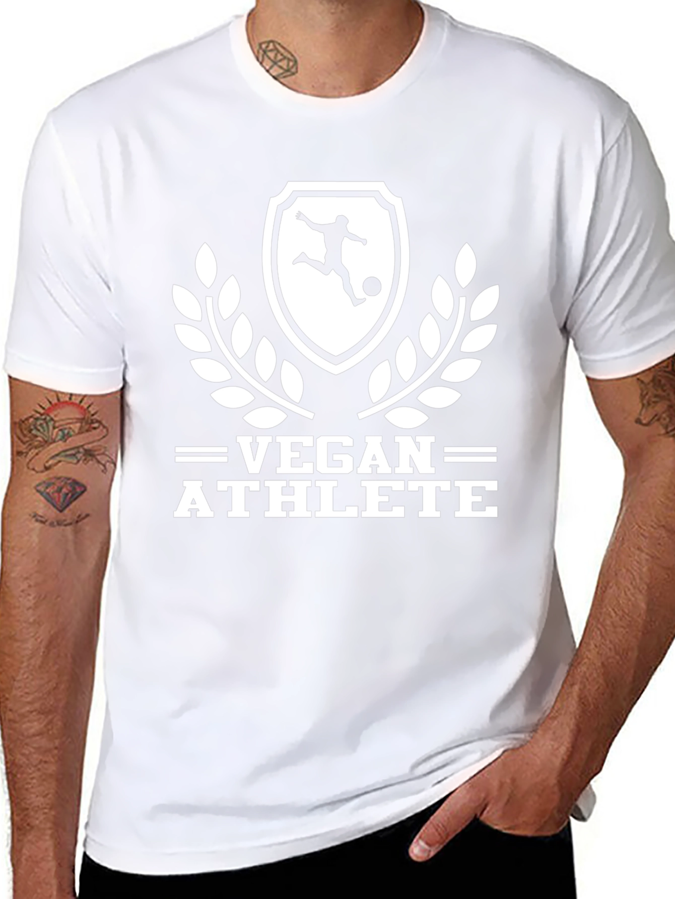 Vegan Athlete Graphic Tee - Black Cotton Shirt