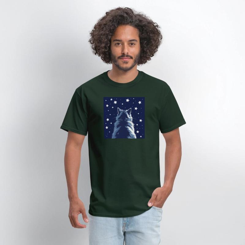 Star Gazer Cat Illustration