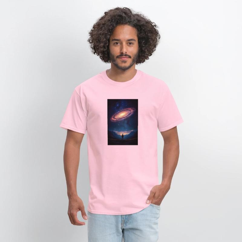 Stargazer Beneath a Cosmic Spiral