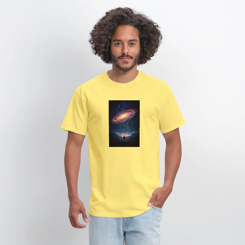 Stargazer Beneath a Cosmic Spiral