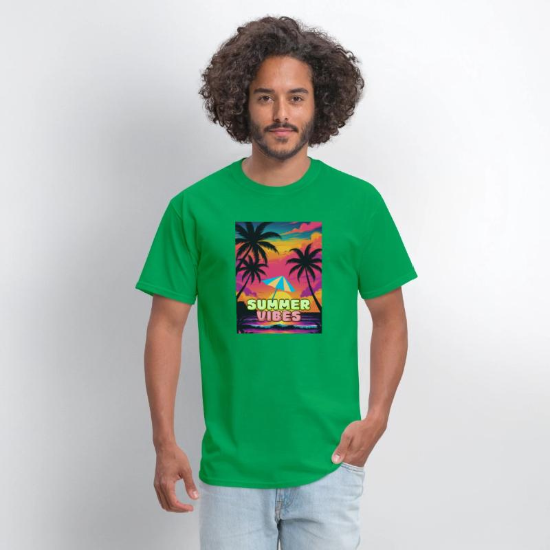 Summer Vibes Retro Sunset, Tropical Beach Palm
