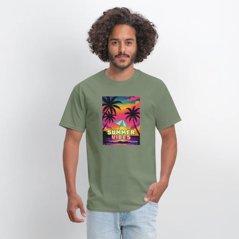 Summer Vibes Retro Sunset, Tropical Beach Palm