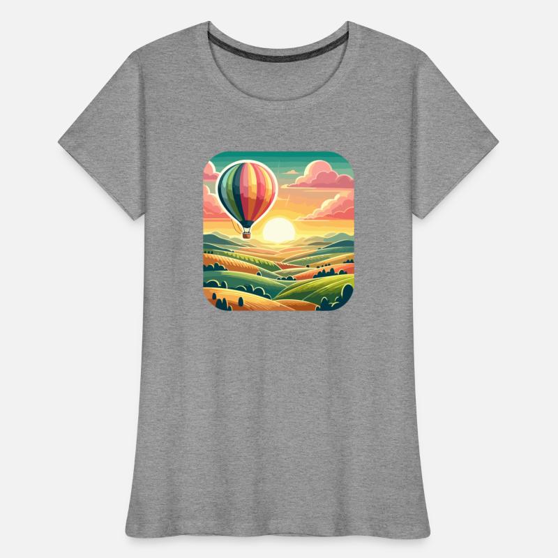Sunrise Soar: Hot Air Balloon Over Hills