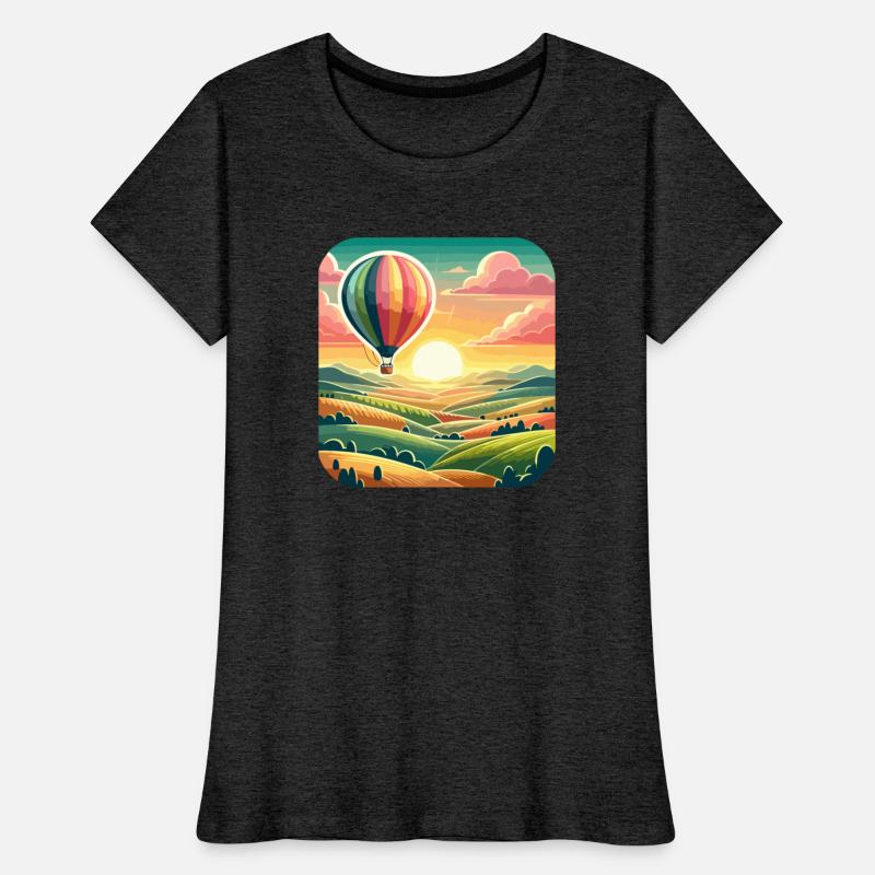 Sunrise Soar: Hot Air Balloon Over Hills
