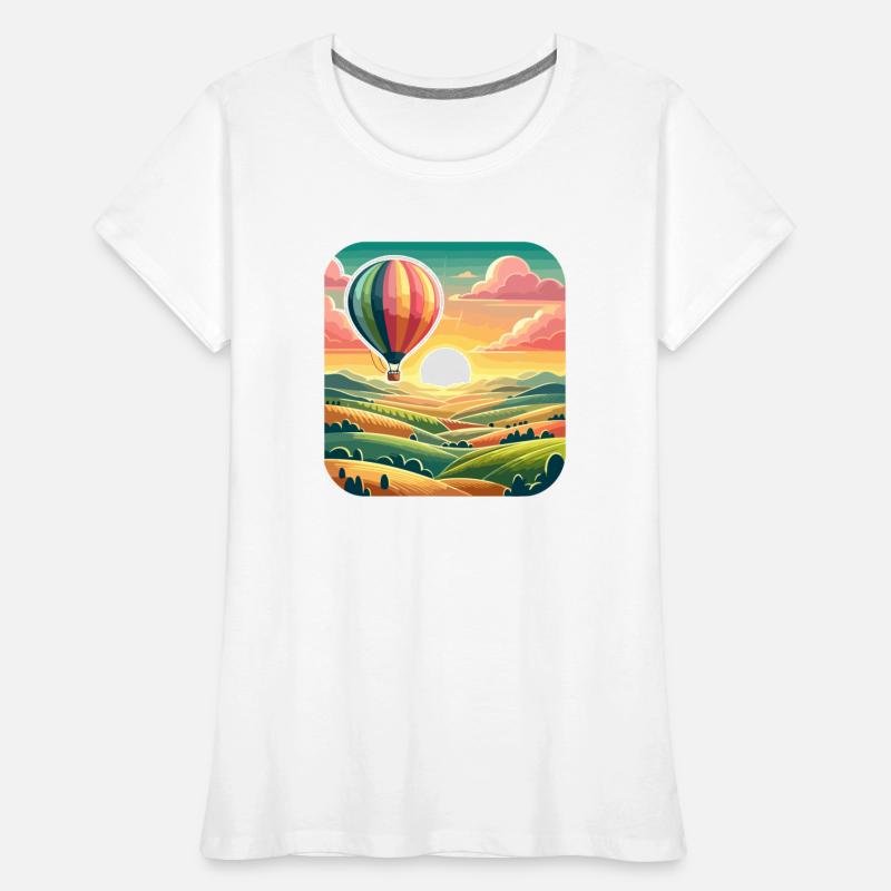 Sunrise Soar: Hot Air Balloon Over Hills