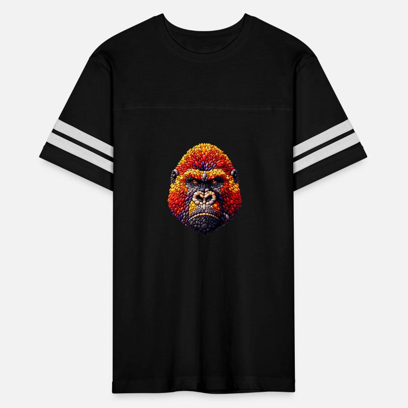Sunset Fury Gorilla Pebble Art Portrait