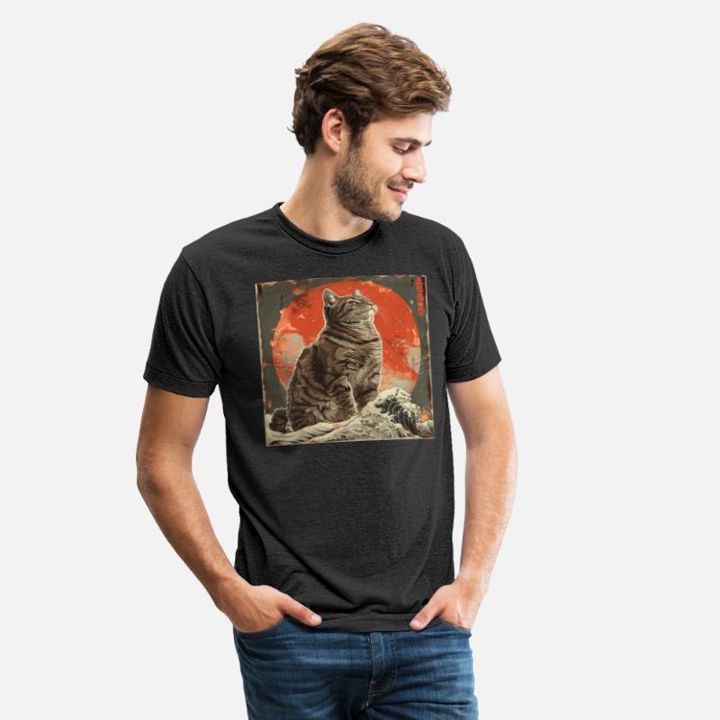 Sunset Silhouette Wave Papyrus Scroll Japanese