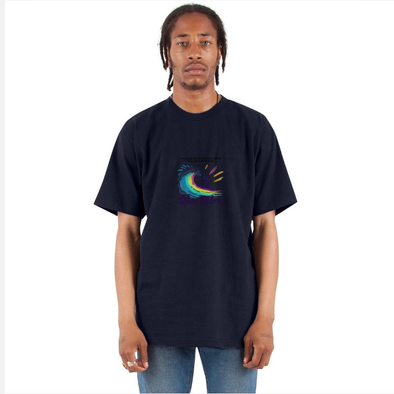 Surfer Riding A Crayon Wave With Playful Splash