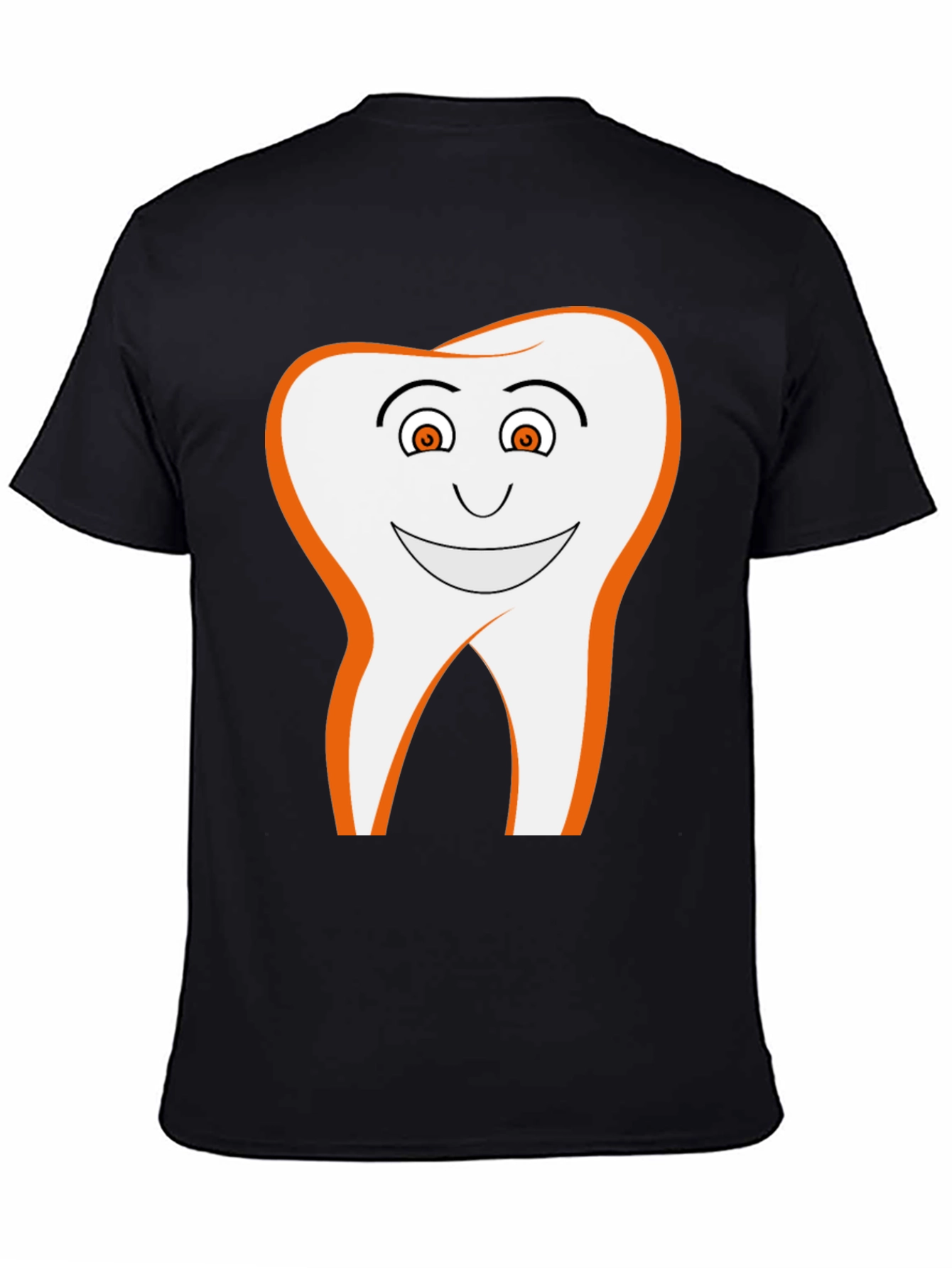 Smiling Tooth Graphic Tee - Black Cotton Blend T-Shirt