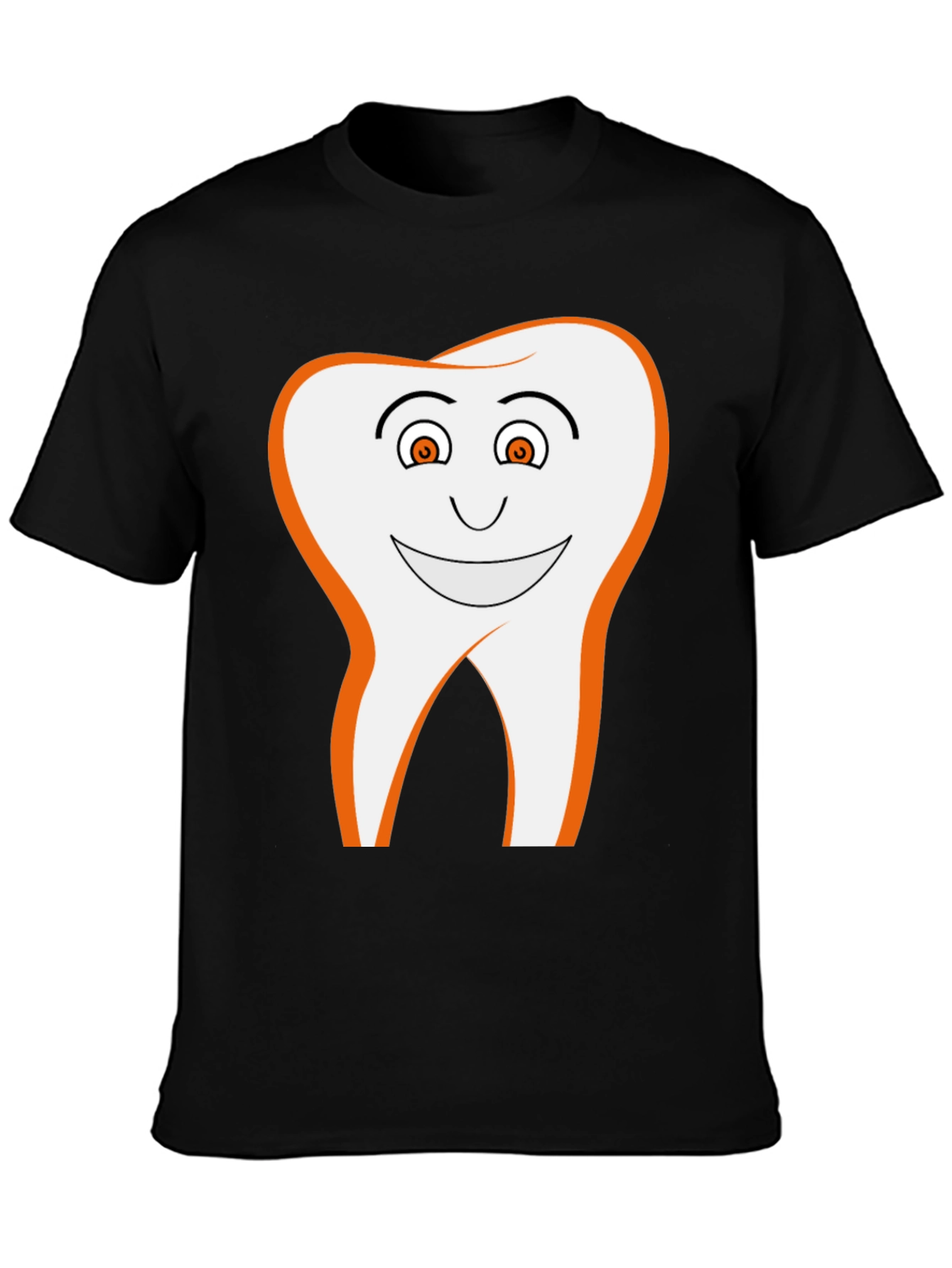 Smiling Tooth Graphic Tee - Black Cotton Blend T-Shirt