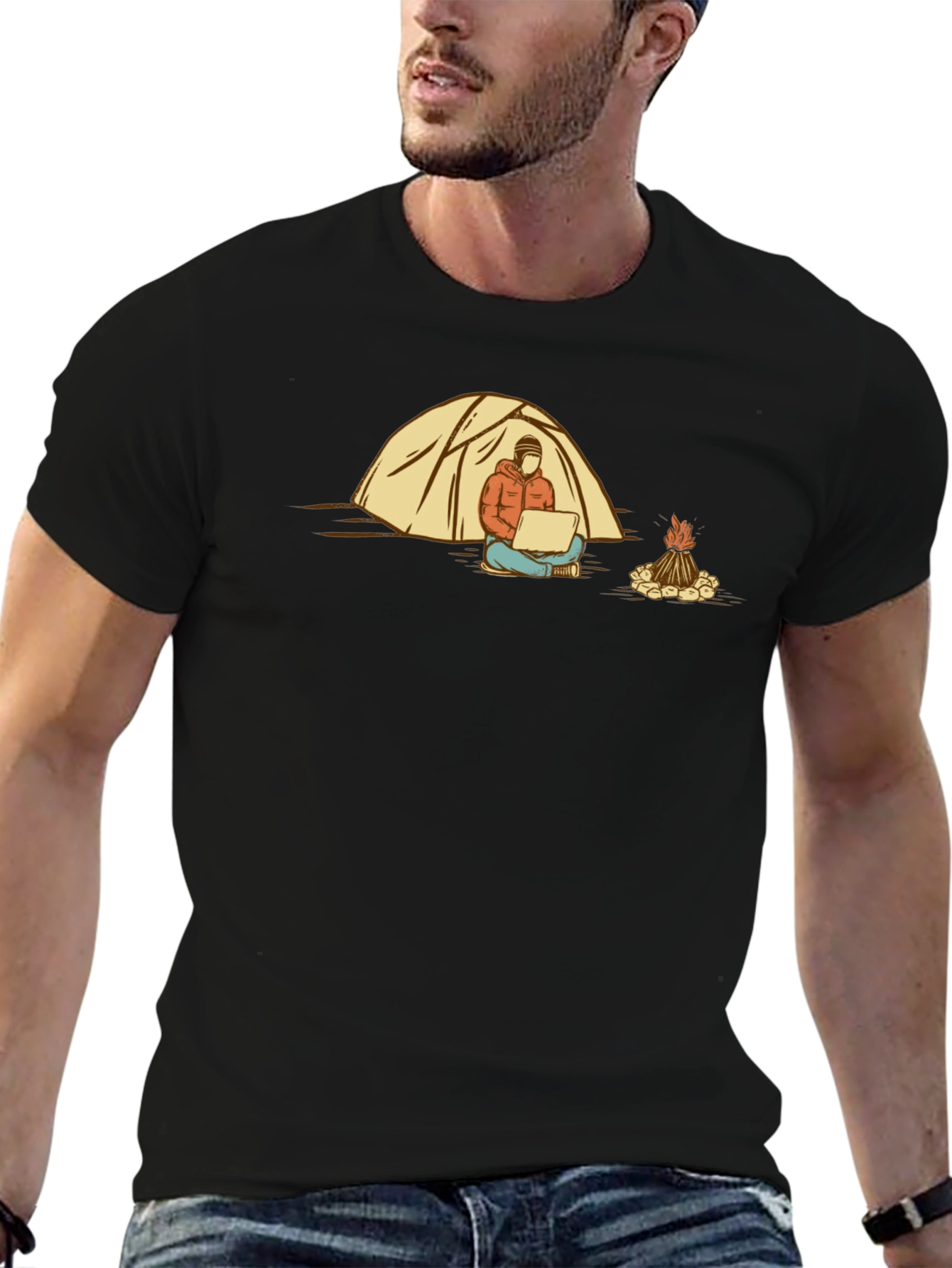 Camper by Fire T-Shirt - Black