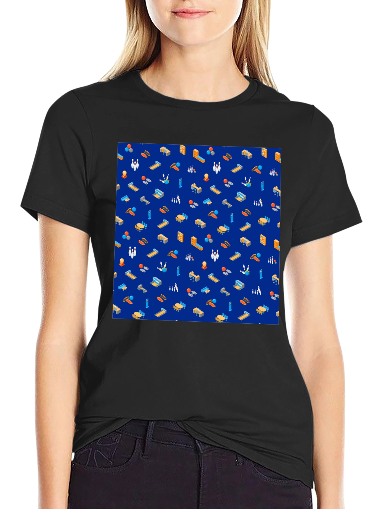 Bowling Pattern Tee - Stylish Sport Shirt