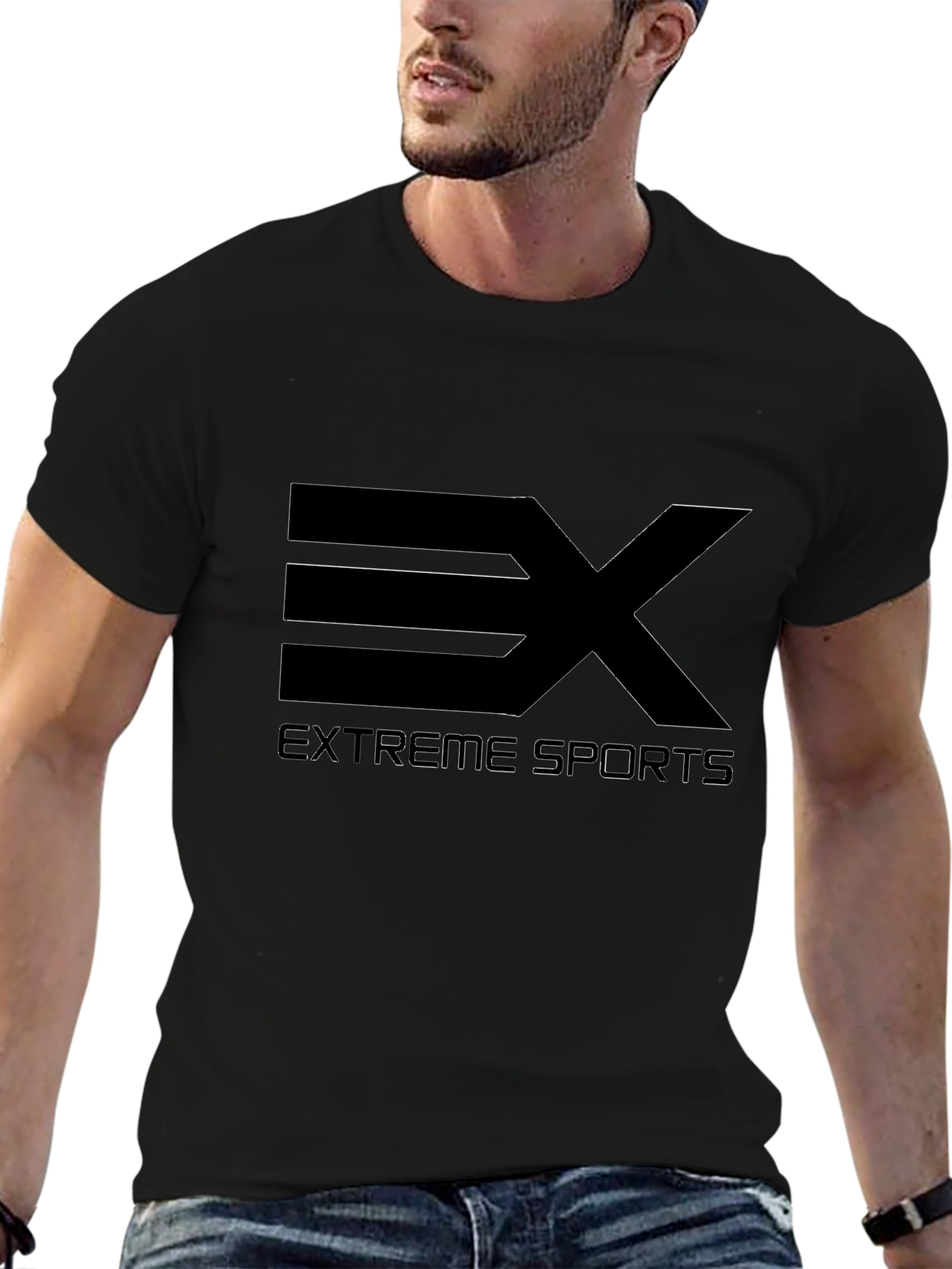Extreme Sports Black Graphic T-Shirt