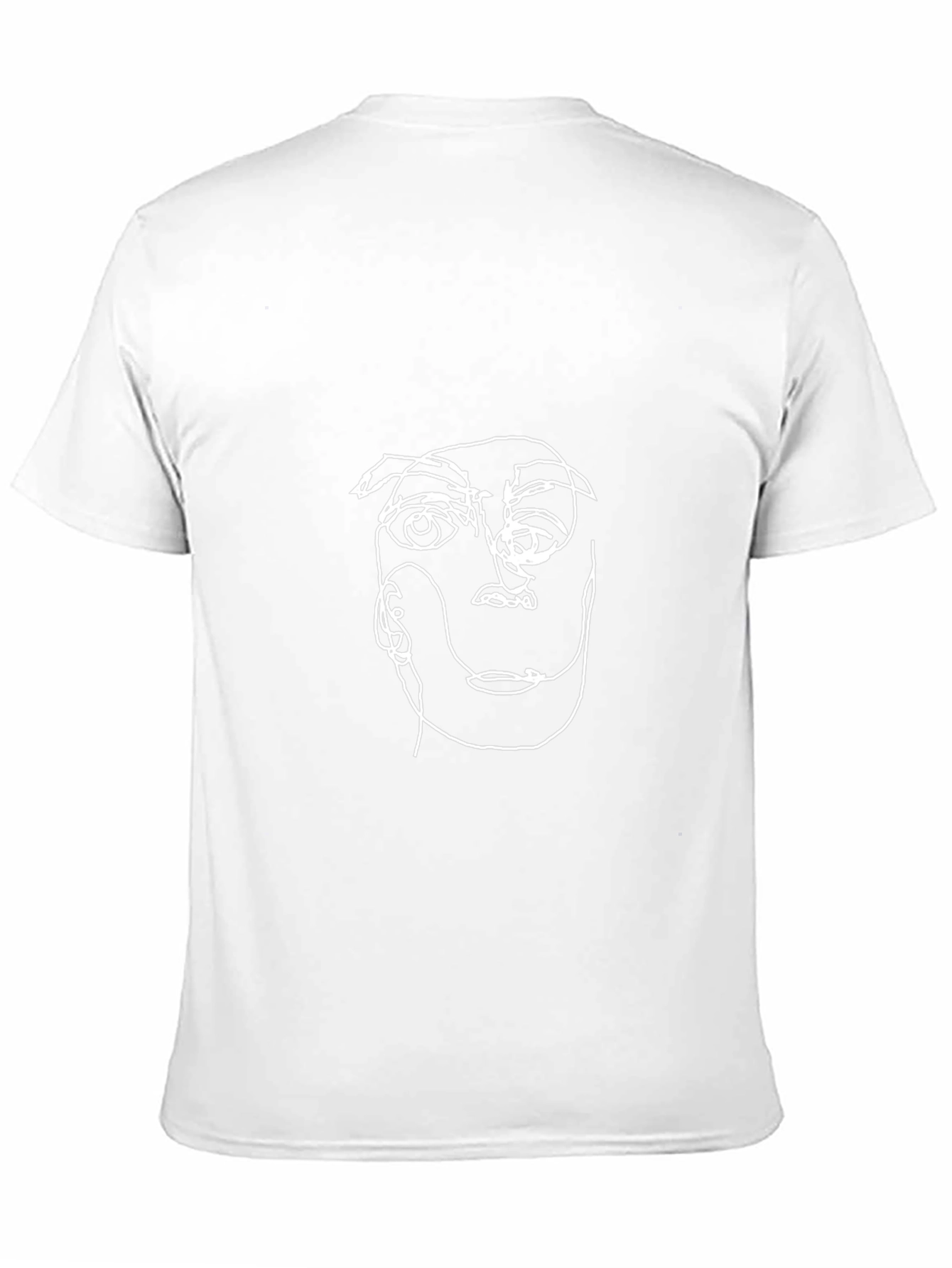 Minimalist Face Line Art Black T-Shirt