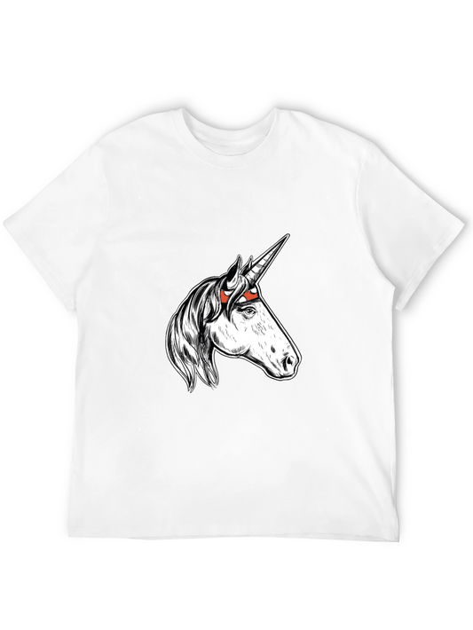 Unicorn Graphic Tee - Black Cotton T-Shirt