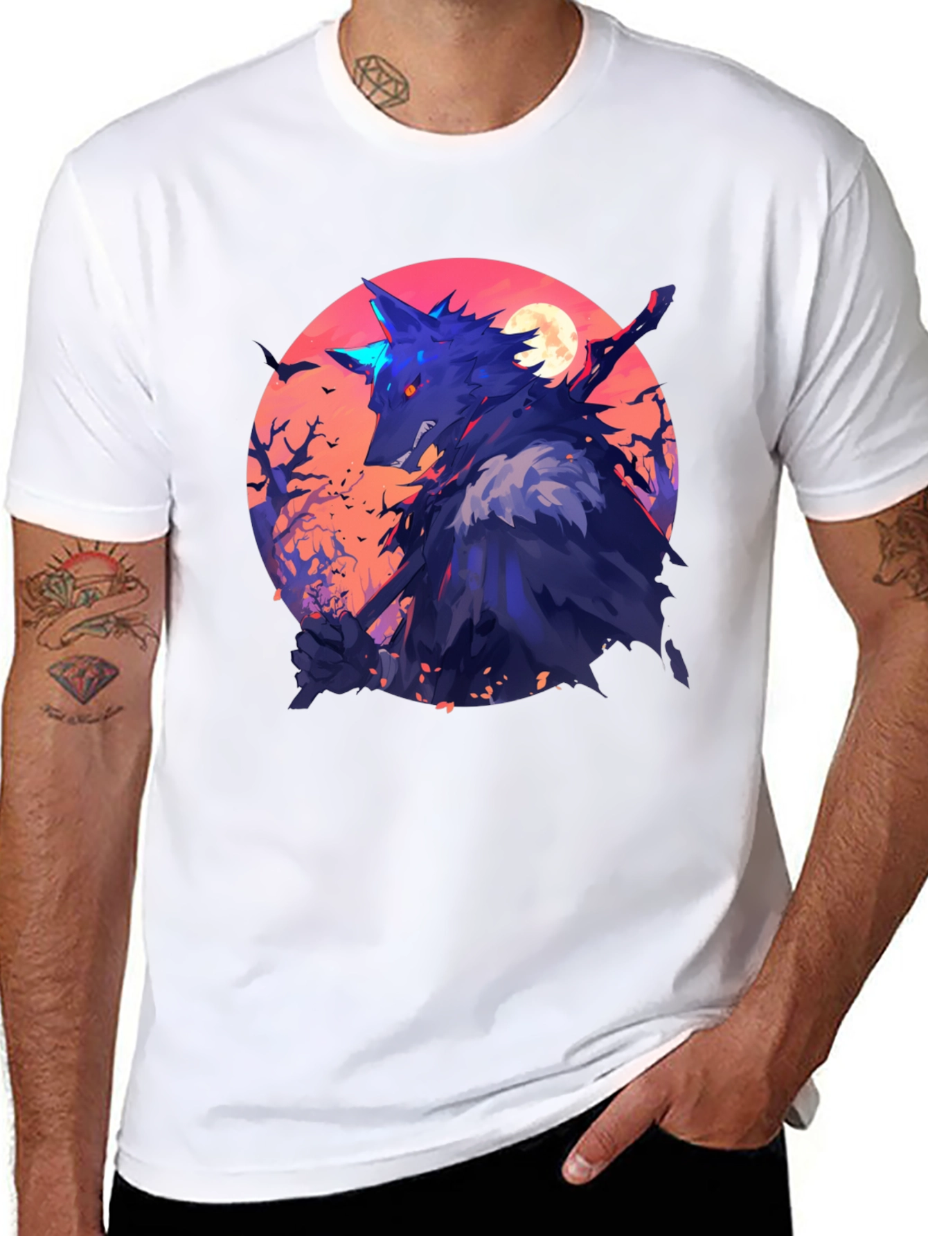 Wolf Warrior Graphic Tee - Black