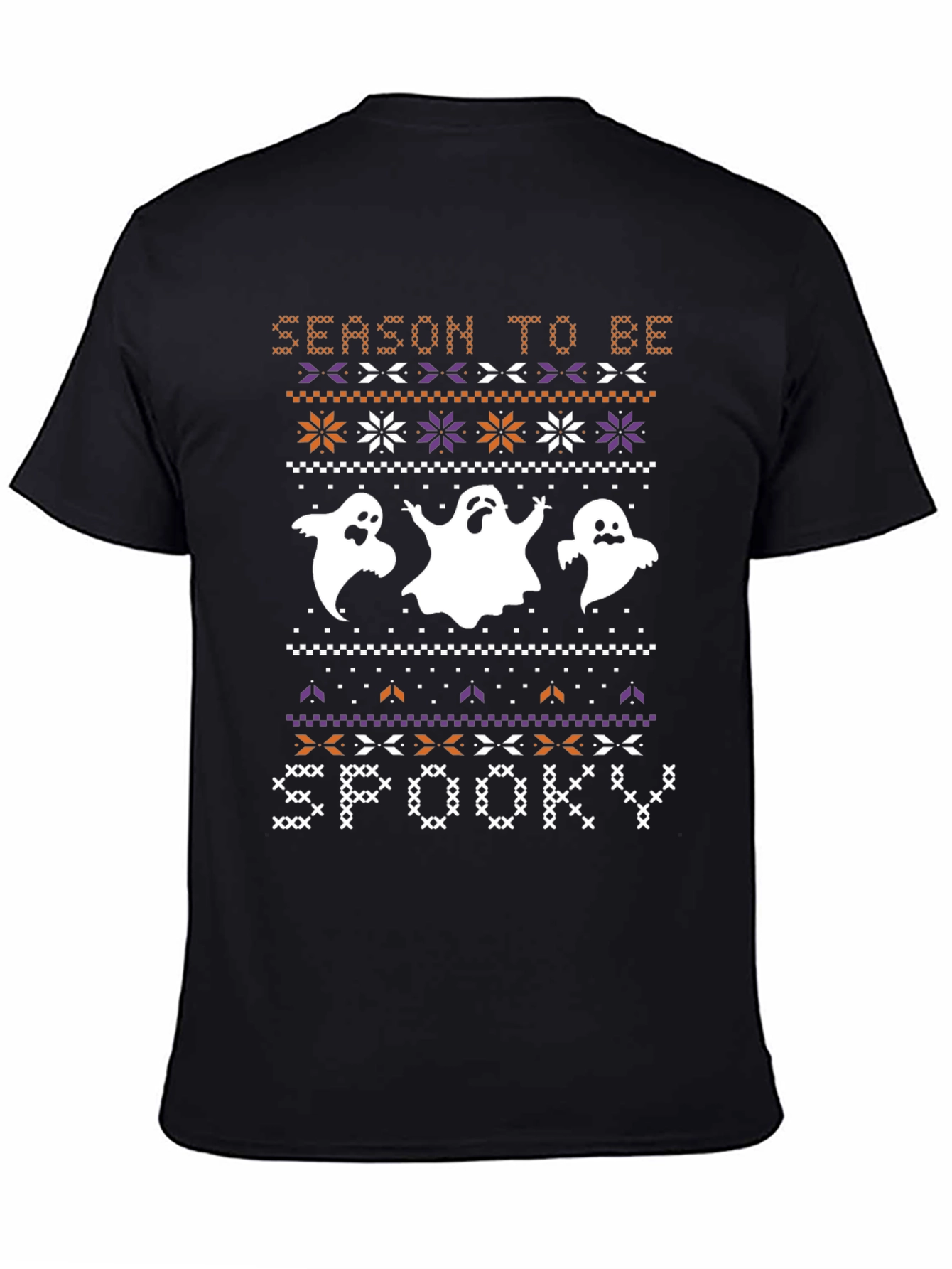 Spooky Season Halloween Ghost Knit Pattern T-Shirt