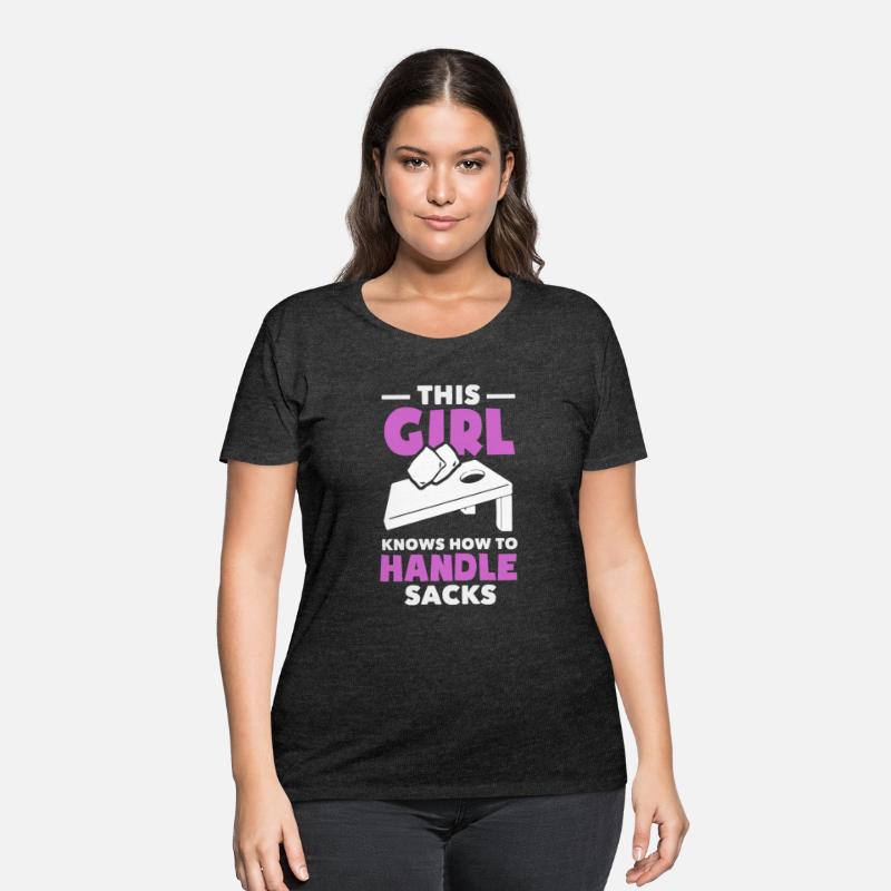 This Girl Knows Cornhole Handling Sacks