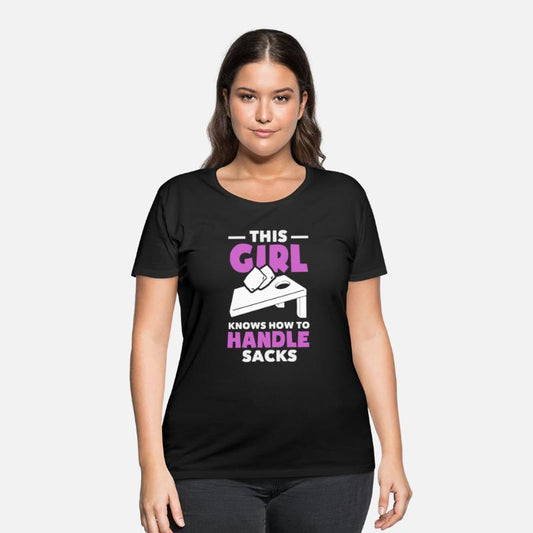 This Girl Knows Cornhole Handling Sacks