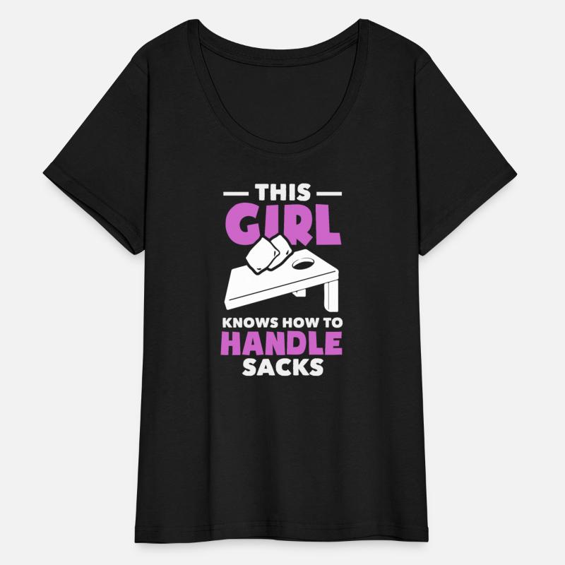 This Girl Knows Cornhole Handling Sacks