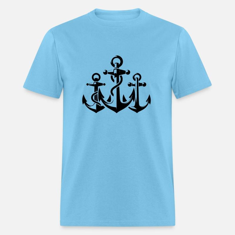 Three Anchors With Rope Rope Around The Iron