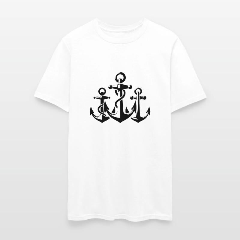 Three Anchors With Rope Rope Around The Iron