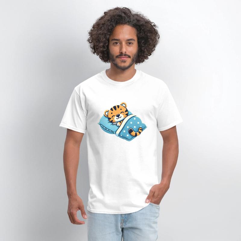 Tiger Sleeping In Bed At Night Time