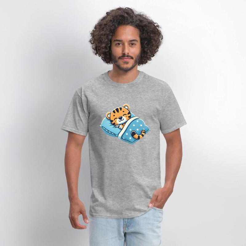 Tiger Sleeping In Bed At Night Time