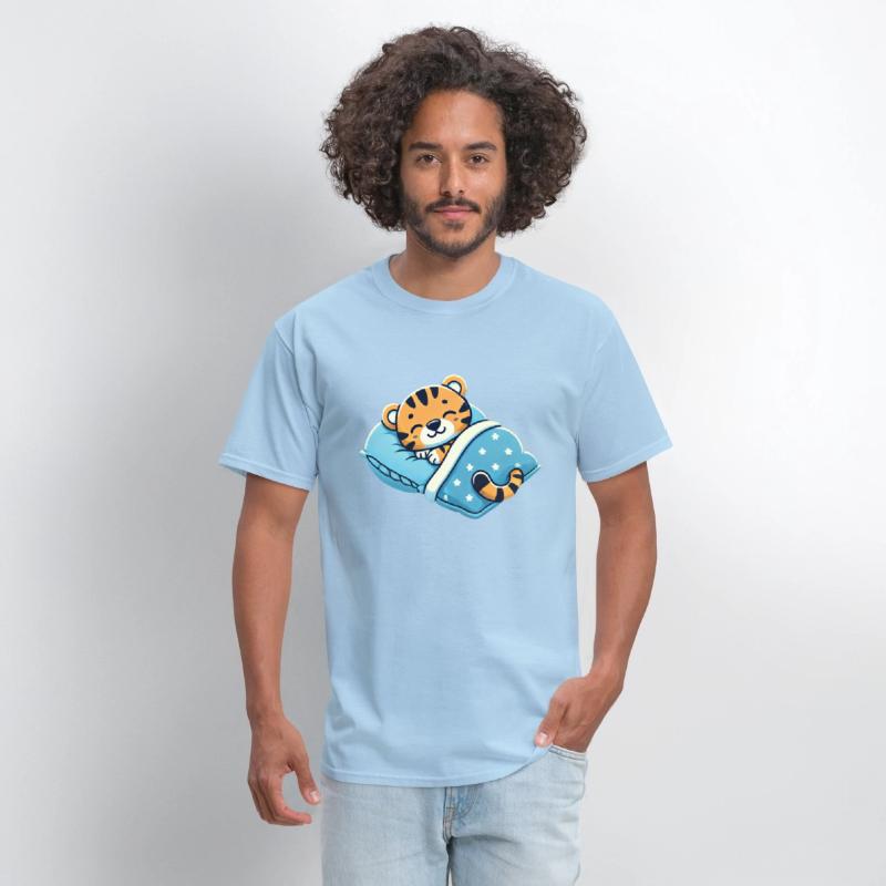 Tiger Sleeping In Bed At Night Time