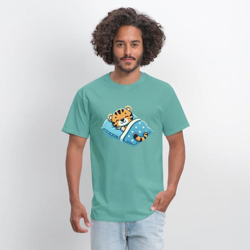 Tiger Sleeping In Bed At Night Time