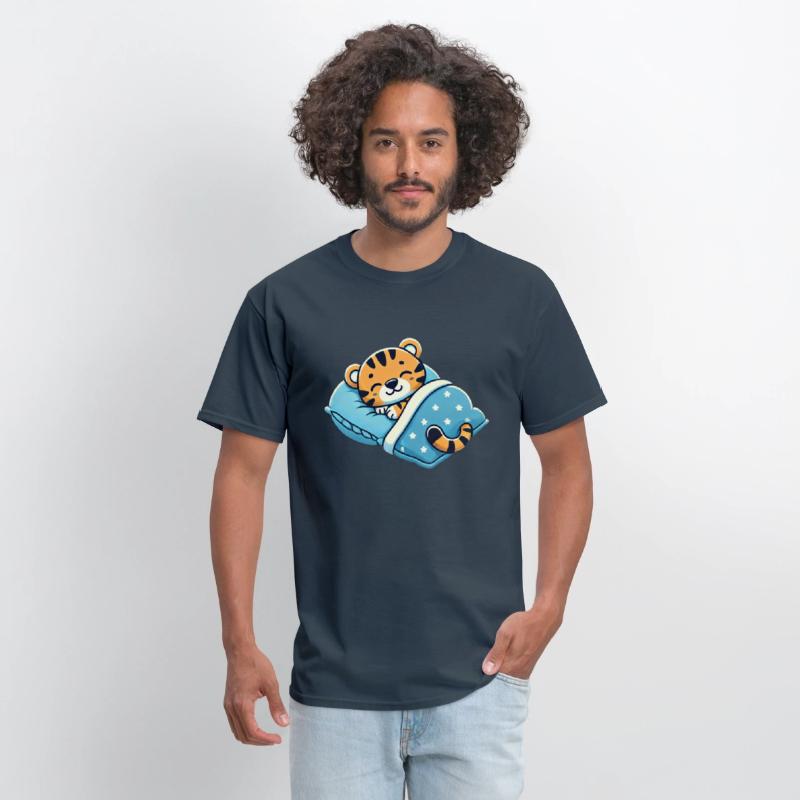 Tiger Sleeping In Bed At Night Time