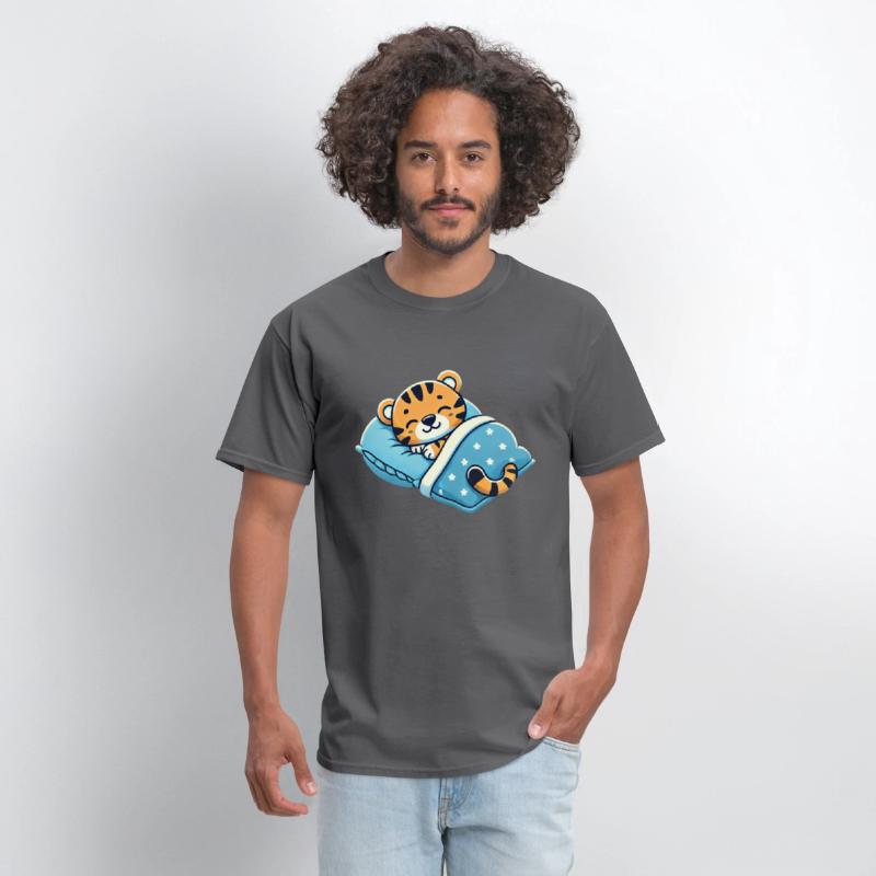 Tiger Sleeping In Bed At Night Time