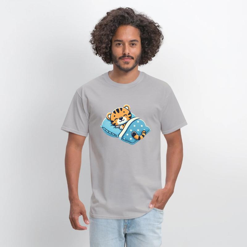 Tiger Sleeping In Bed At Night Time