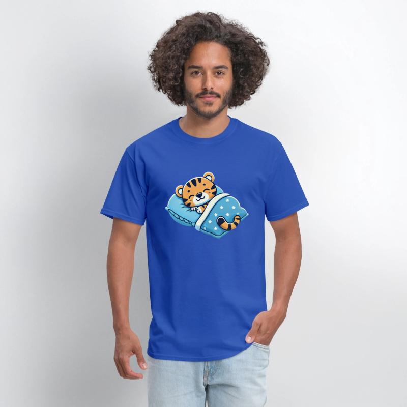 Tiger Sleeping In Bed At Night Time