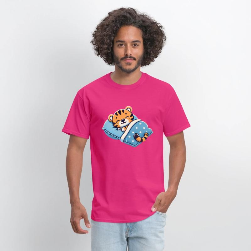 Tiger Sleeping In Bed At Night Time