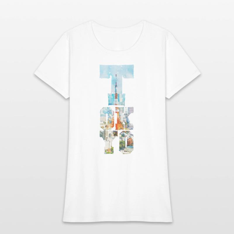 TOKYO TOWER FONT WATERCOLOR
