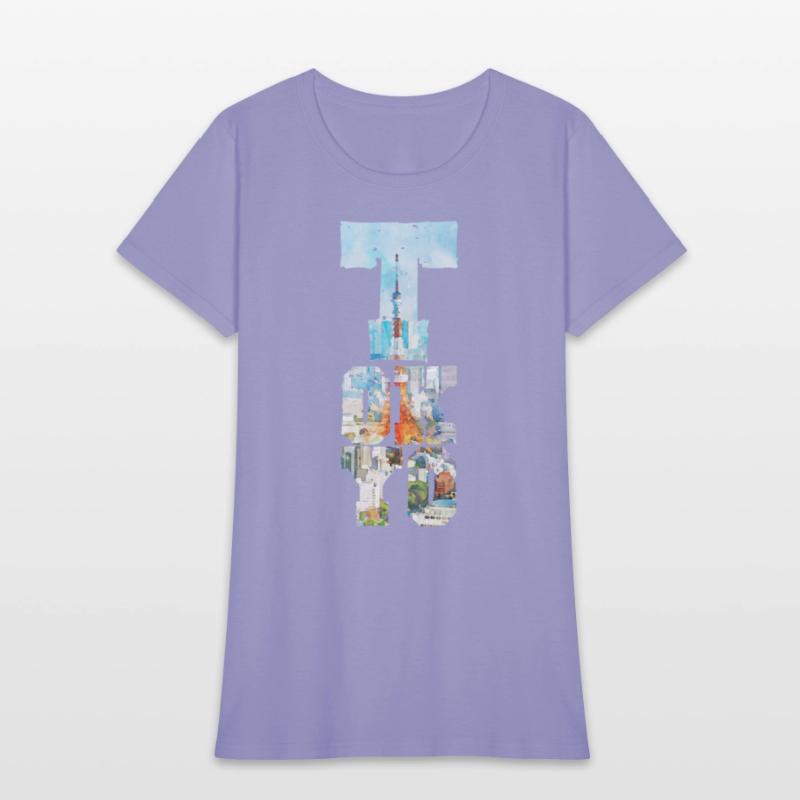 TOKYO TOWER FONT WATERCOLOR