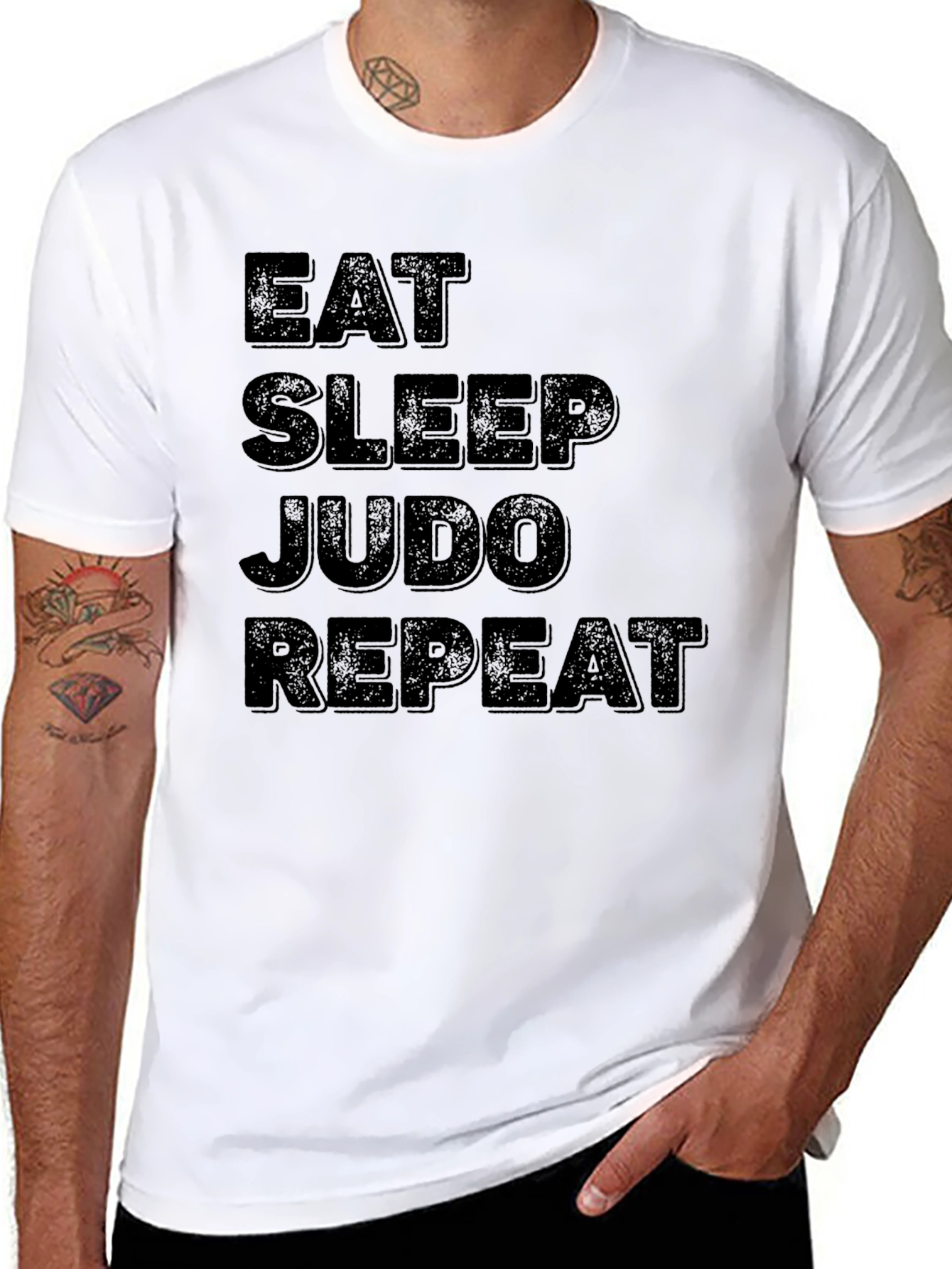 Eat Sleep Judo Repeat Black T-Shirt