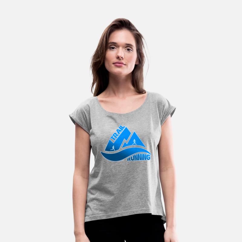 Trail running mountains man and woman