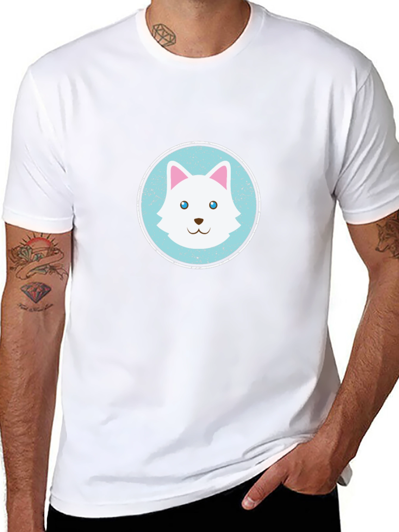 Cute Cat Graphic T-Shirt - Stylish Mens Tee
