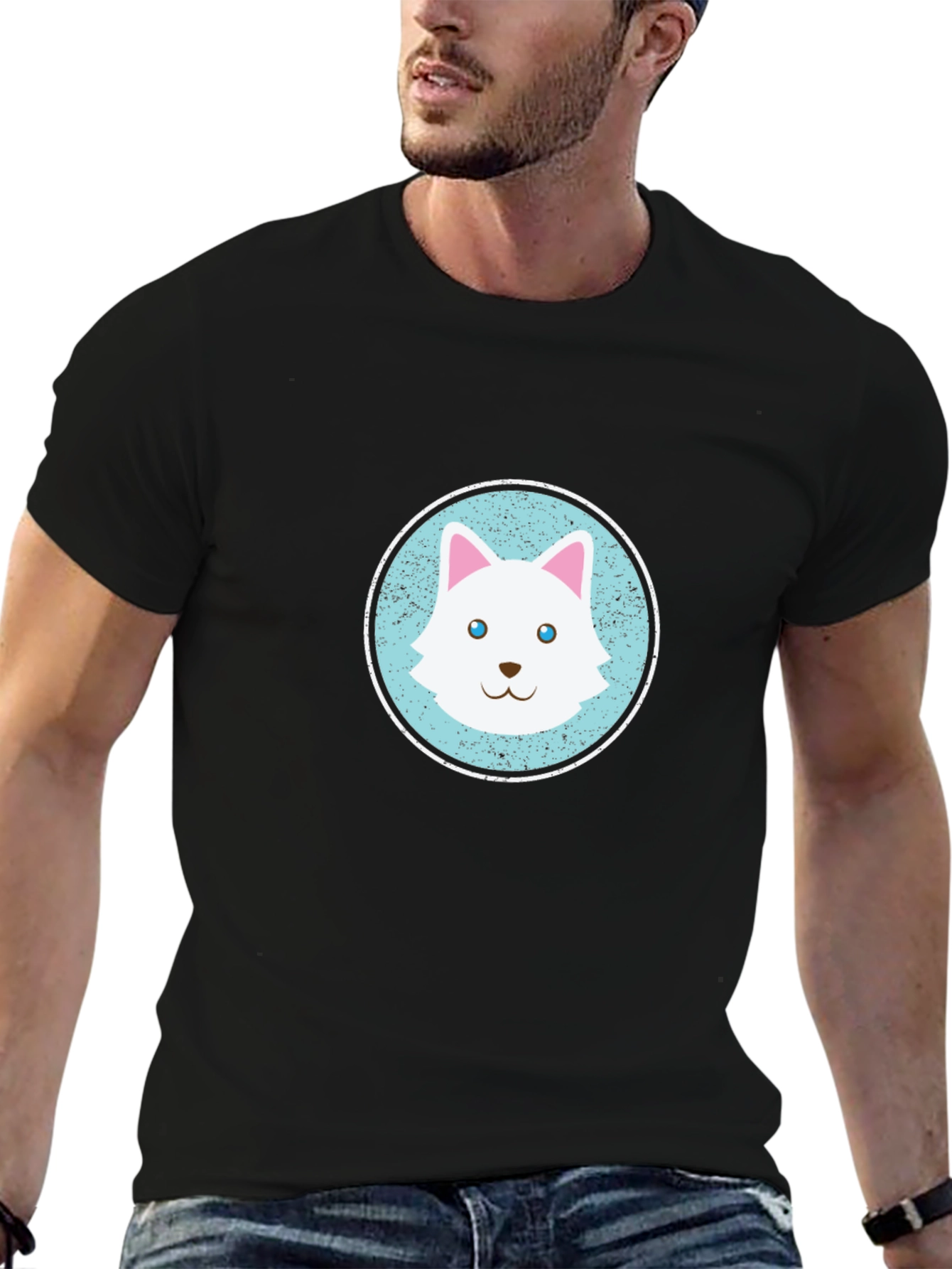 Cute Cat Graphic T-Shirt - Stylish Mens Tee