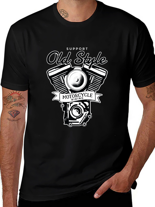 Vintage Motorcycle Rider T-Shirt - Old Style Riding Support