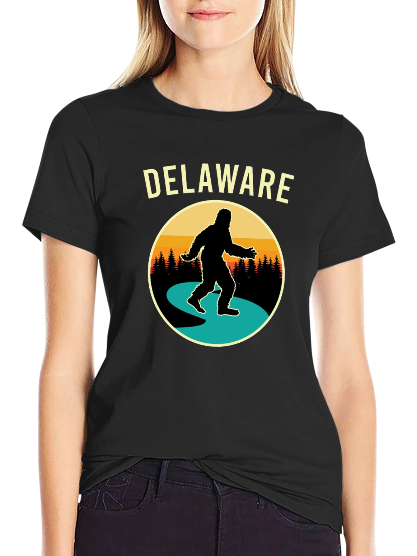 Delaware Bigfoot Graphic T-Shirt - Sasquatch Adventure Tee