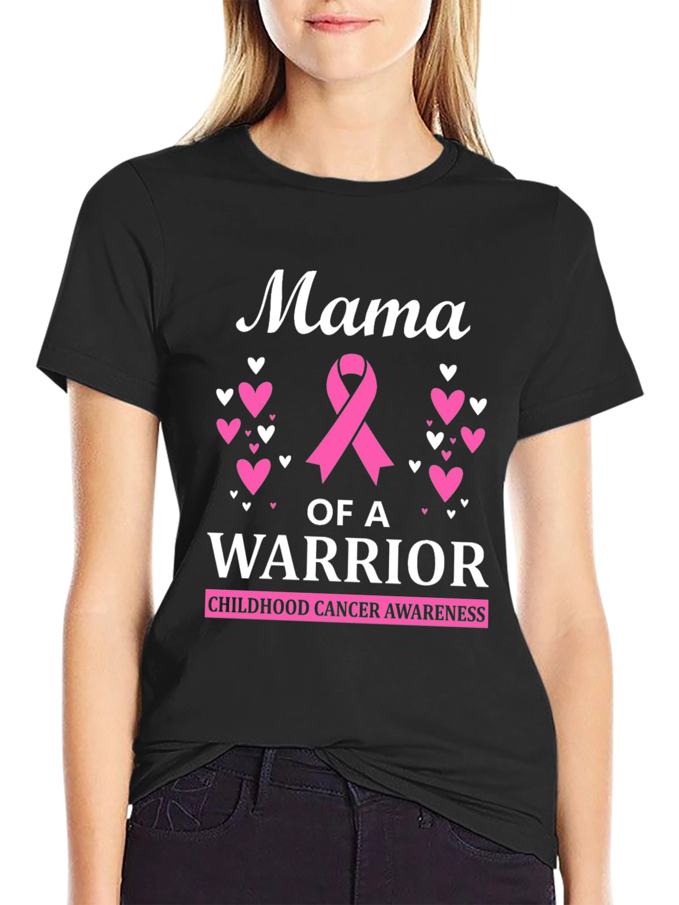 Mama of a Warrior Childhood Cancer Awareness T-Shirt