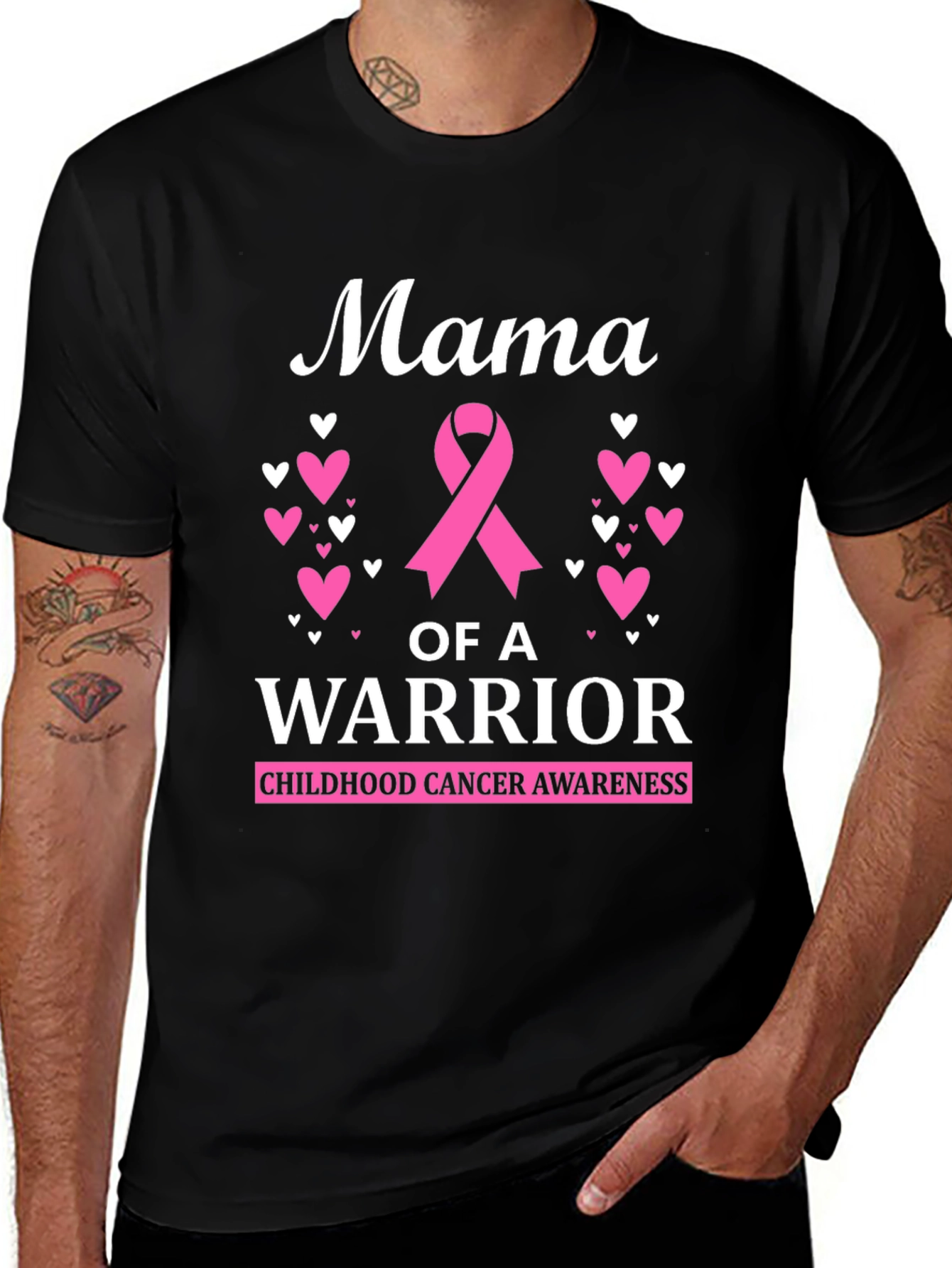 Mama of a Warrior Childhood Cancer Awareness T-Shirt