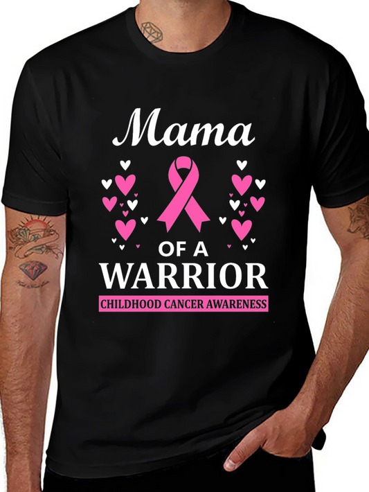Mama of a Warrior Childhood Cancer Awareness T-Shirt