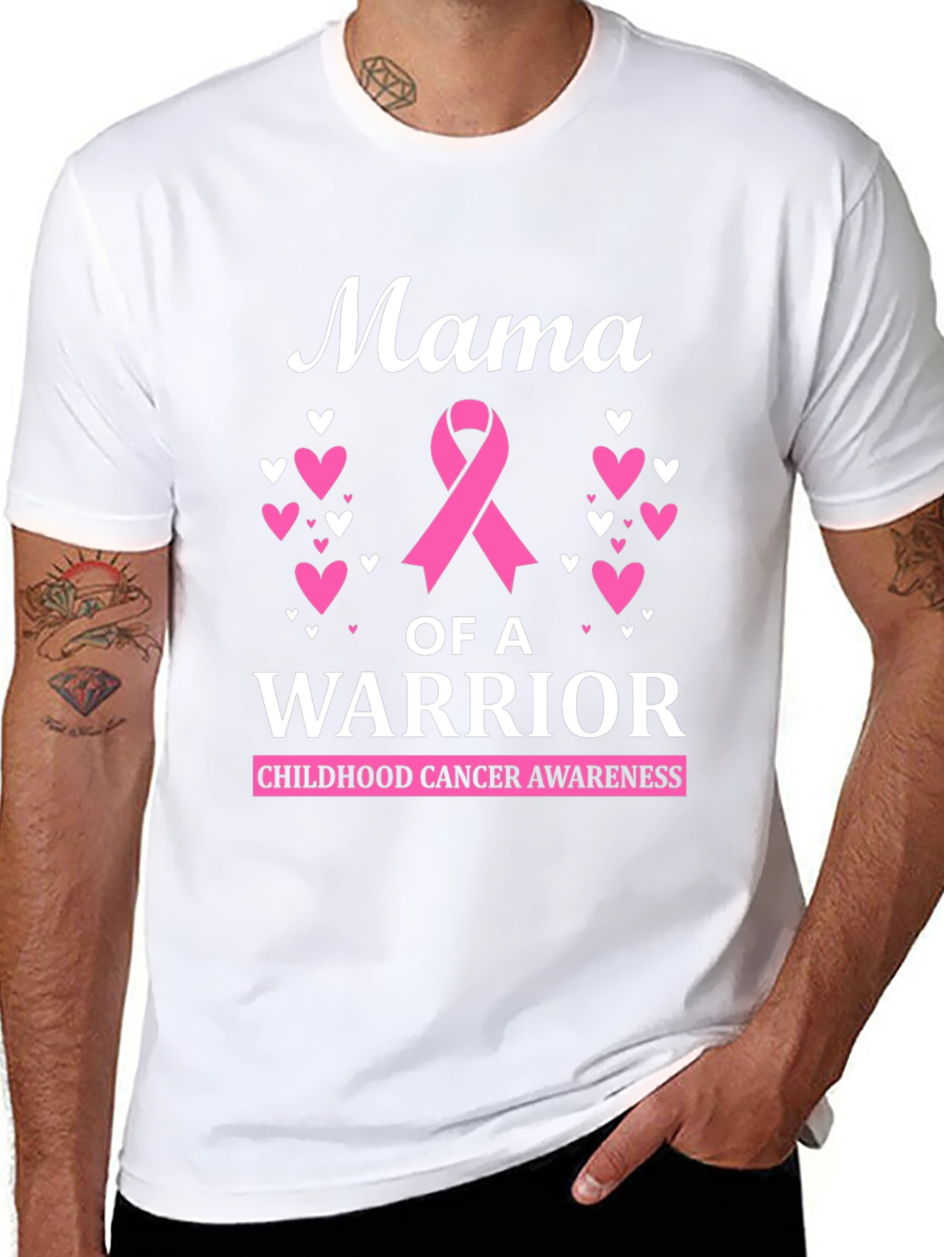 Mama of a Warrior Childhood Cancer Awareness T-Shirt