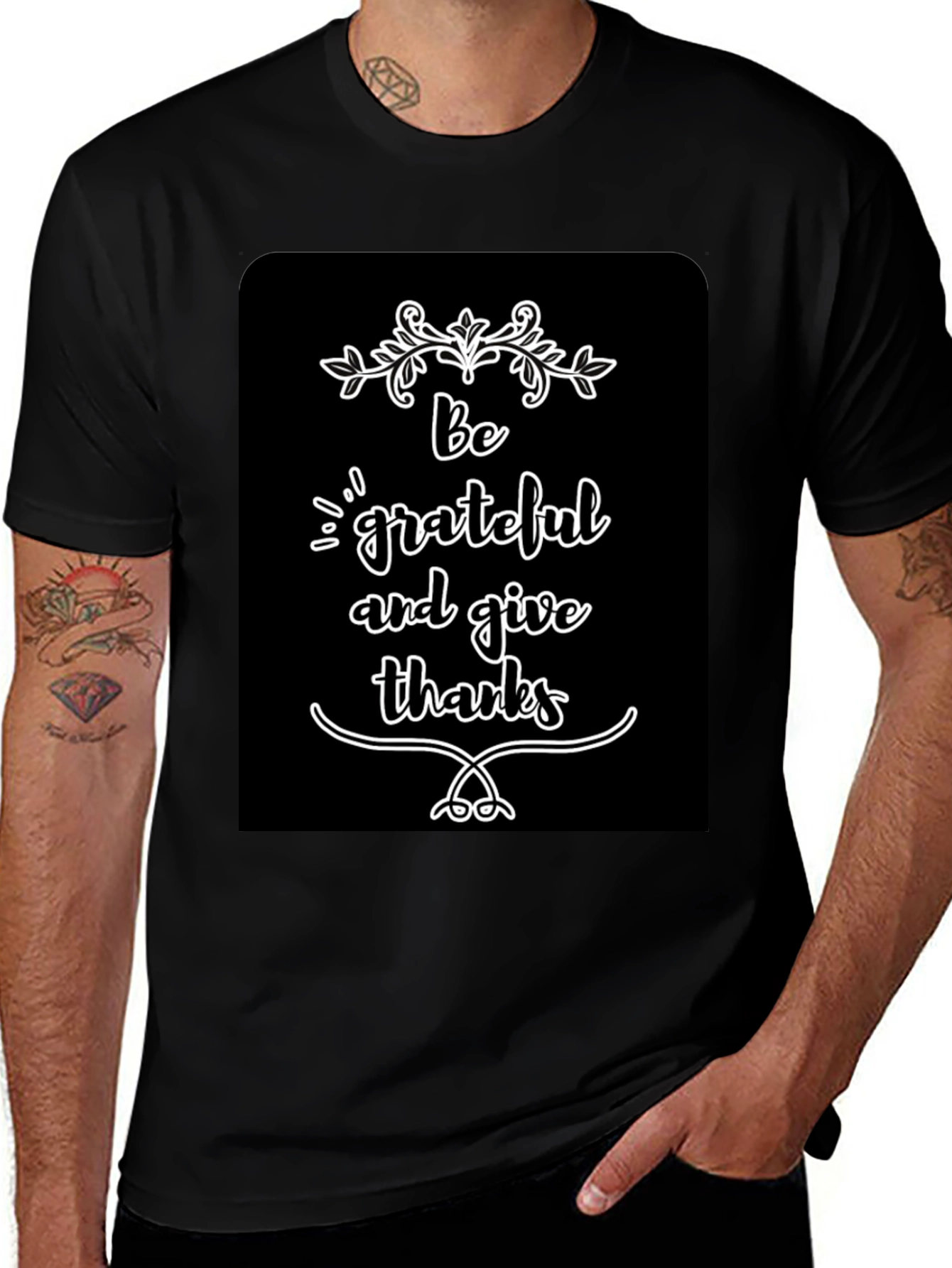 Be Grateful Graphic Tee - Black