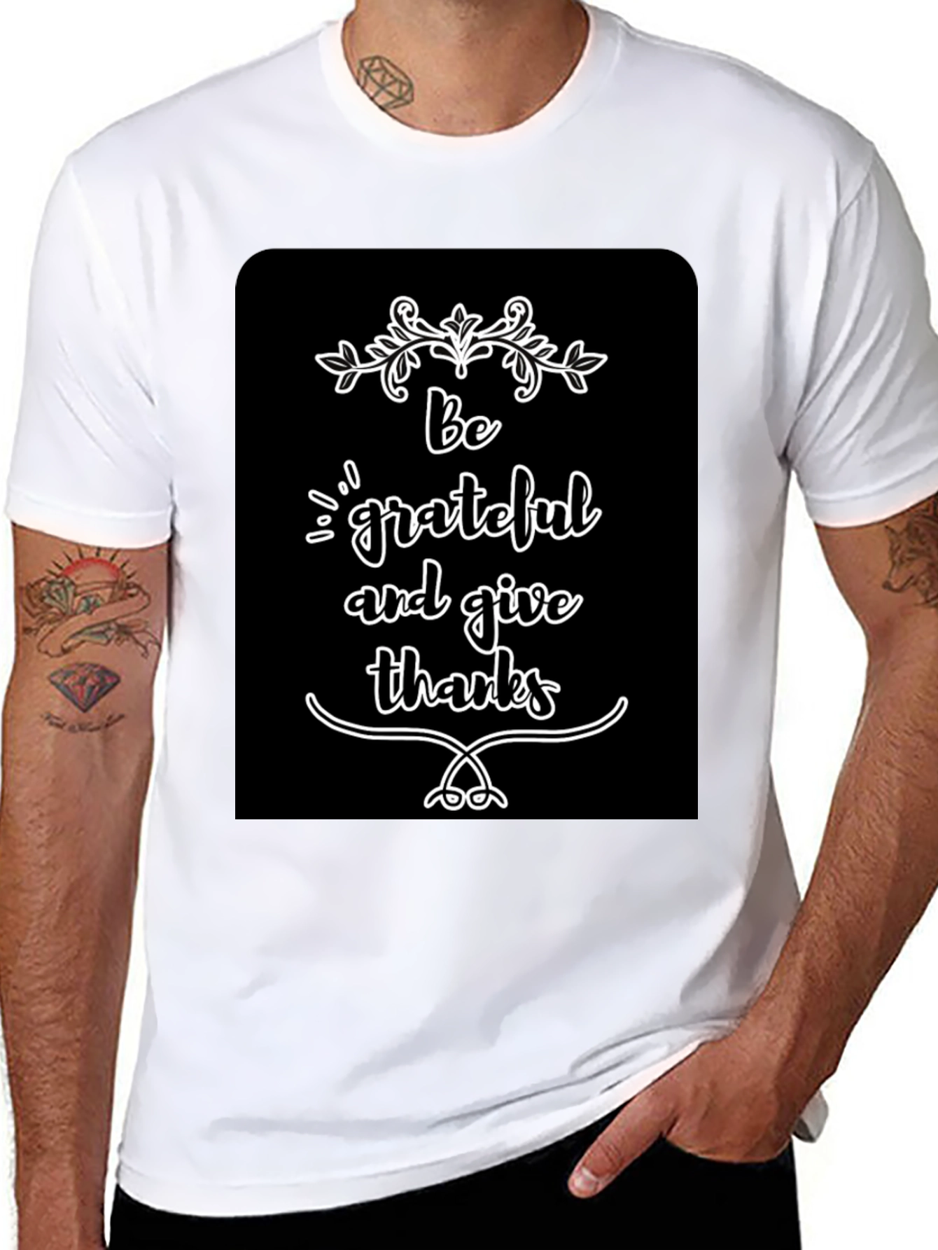 Be Grateful Graphic Tee - Black